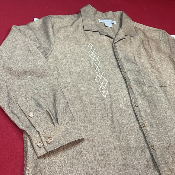 Irvine Park brown tweed beige embroidered SHIRT retro western Mens Button Up 2X - Picture 9 of 16
